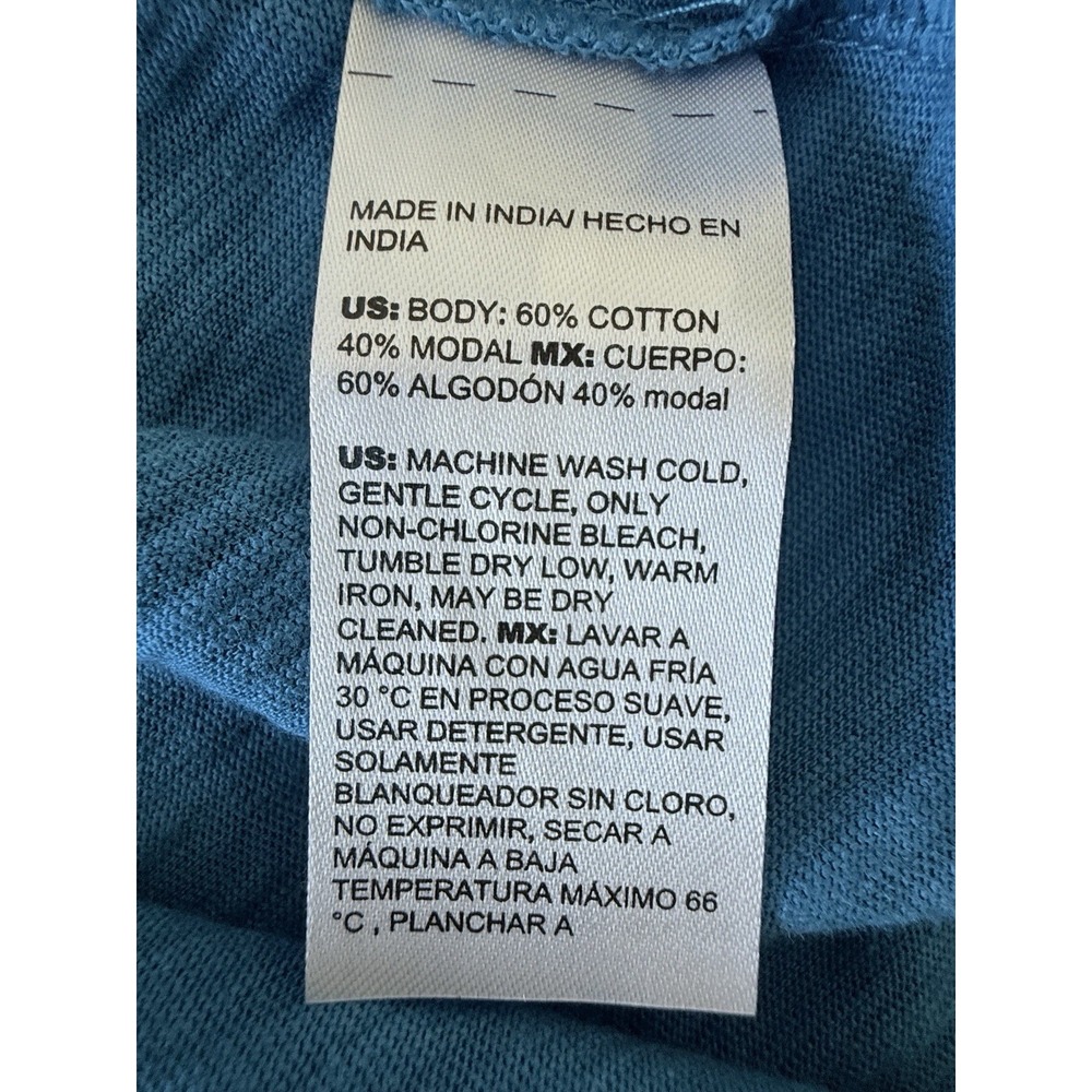 Chicos Slub Cotton Blend Top Size 2/L Scandi Coastal Minimalist Comfort Stretch - Picture 8 of 8
